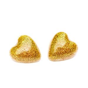 Gold glitter heart earrings